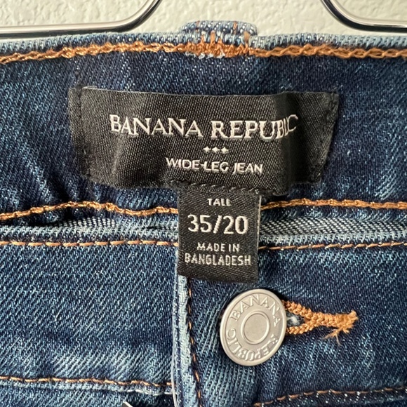 Banana Republic Low Rise Wide Leg Jean - Dark Wash Size 35 20 Tall NWT - Picture 4 of 7